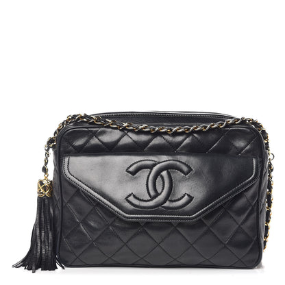Chanel Lambskin Quilted Tassel Camera Case Black 1 of 10
