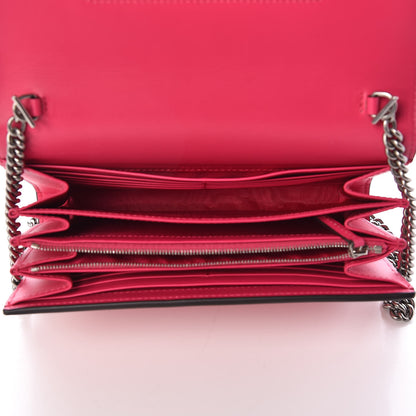 Gucci X SEGA Calfskin GUCCY Stars Chain Wallet Violet Fuxia Gold 7 of 11