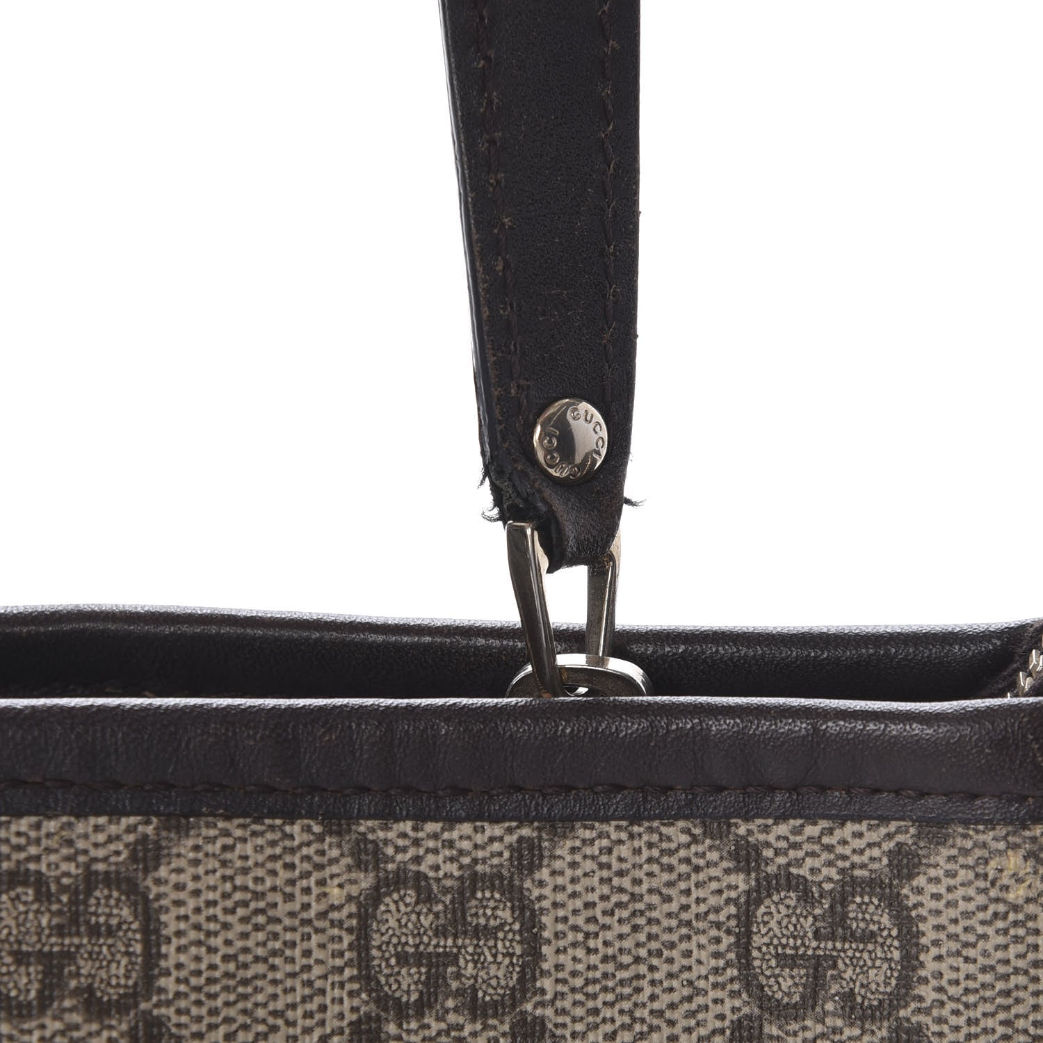 Gucci GG Supreme Monogram Medium Zippered Tote Dark Brown 21 of 27
