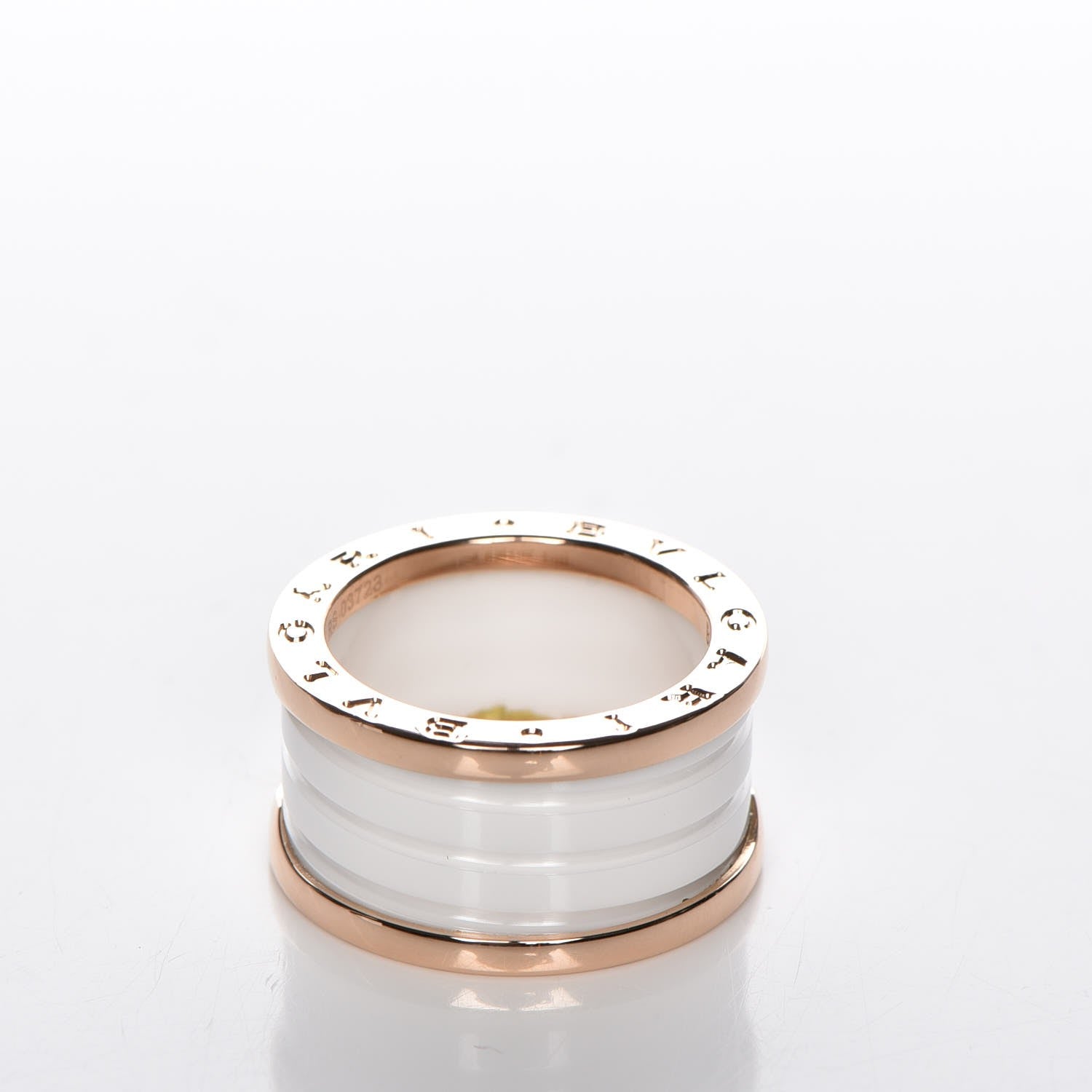 Bulgari 18K Rose Gold White Ceramic B.Zero1 Four-Band Ring 55 7.25 3 of 6