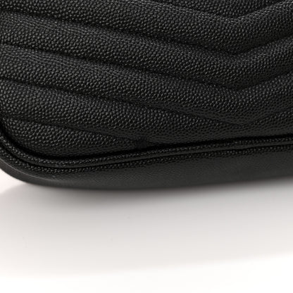 Saint Laurent Grain De Poudre Matelasse Monogram Mini Lou Camera Bag Black 14 of 17