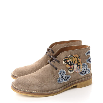 Gucci Suede Tiger Graphic Mens Chukka Ankle Boots 10 Slate 3 of 10