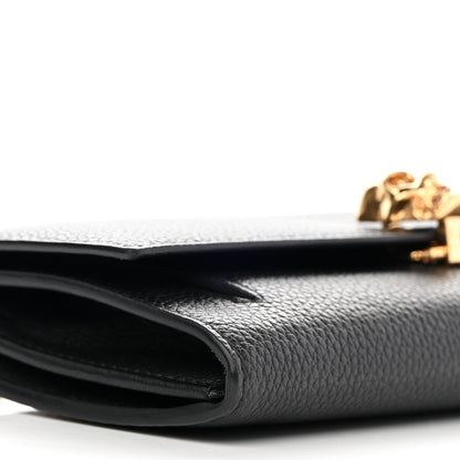 Alexander McQueen Pebbled Calfskin Skull Wallet on Chain Black 8 of 11