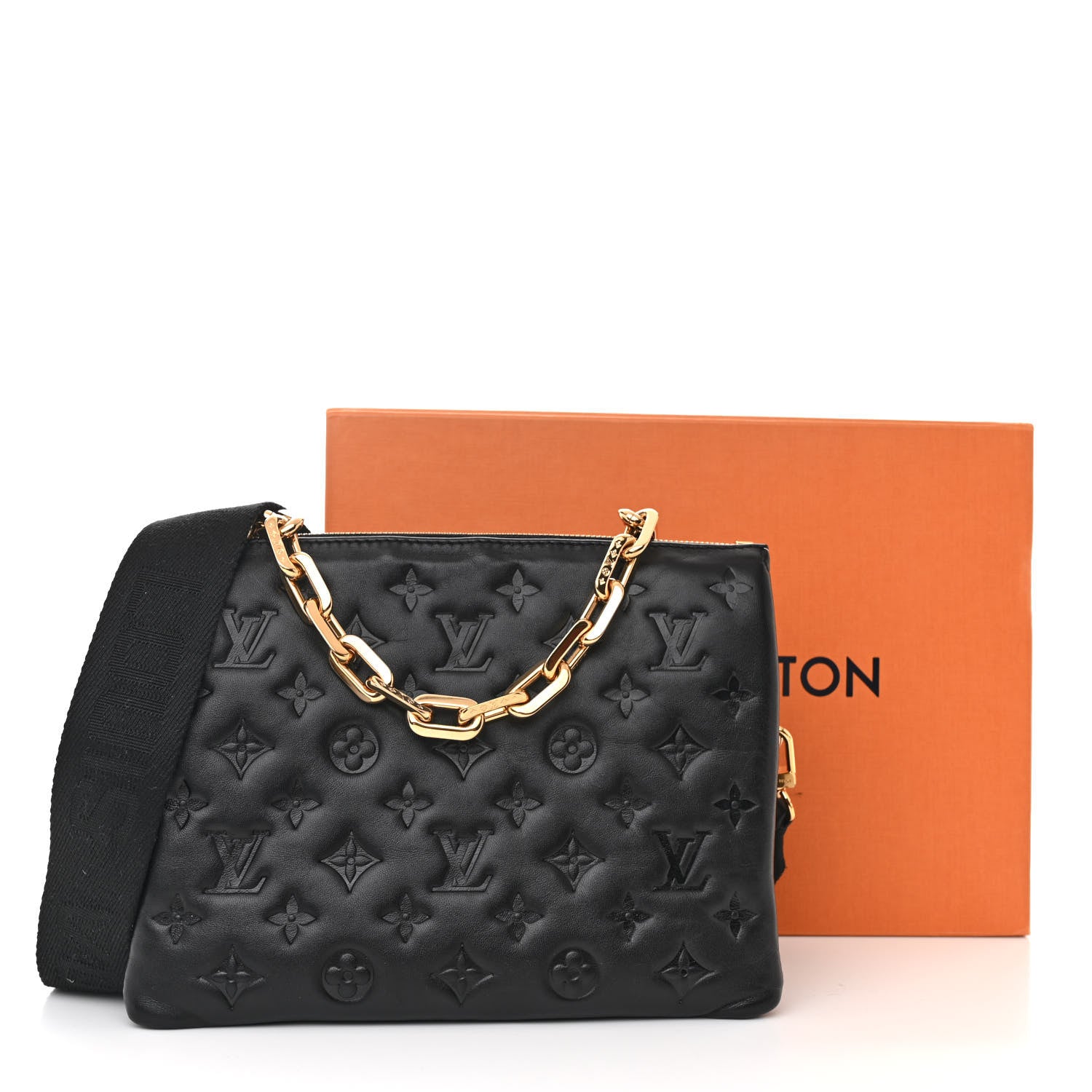 Louis Vuitton Lambskin Embossed Monogram Coussin PM Black 12 of 12