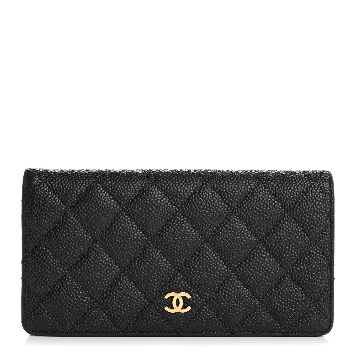 Caviar Quilted Yen Wallet Black