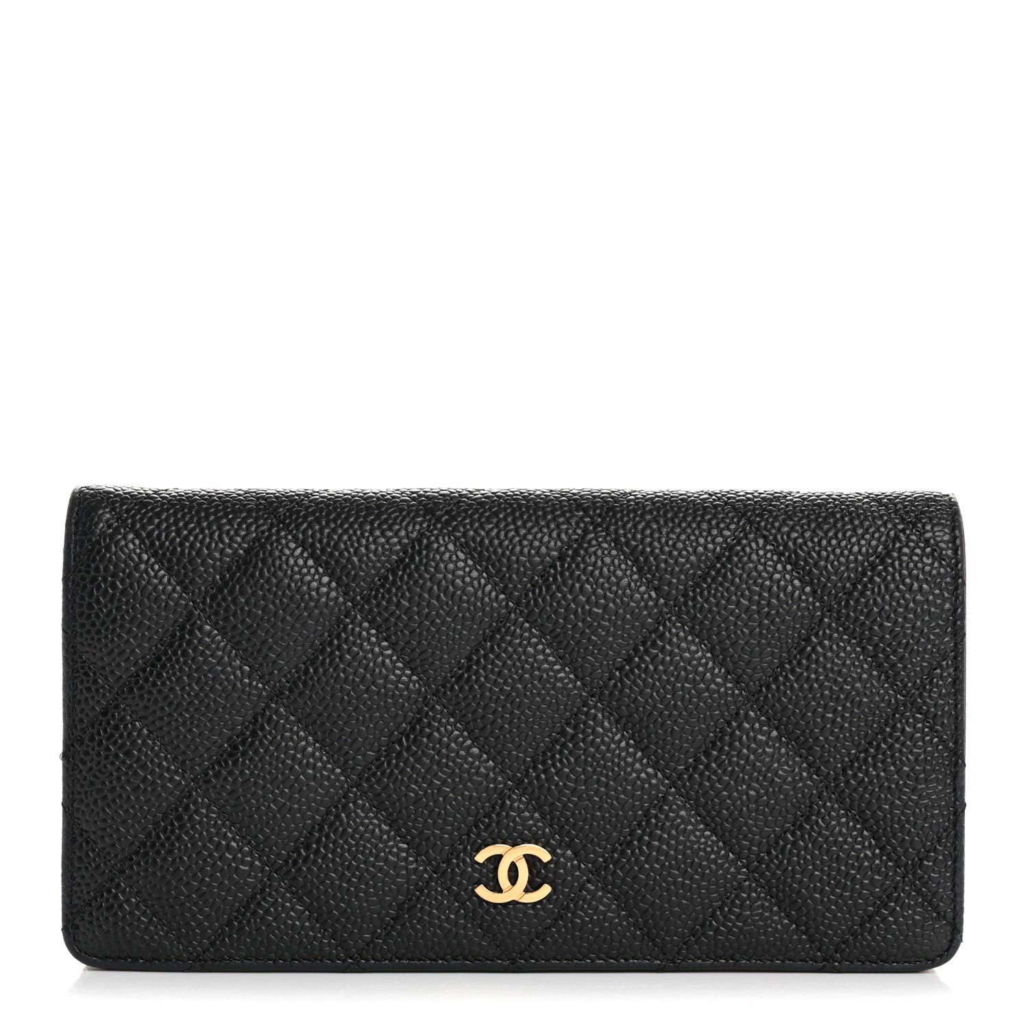 Chanel Caviar Quilted Yen Wallet Black 1 of 16