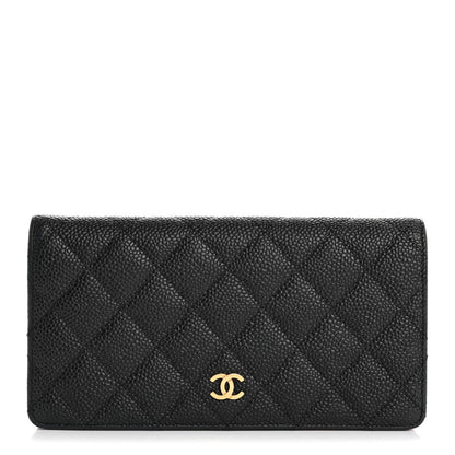 Chanel Caviar Quilted Yen Wallet Black 1 of 16