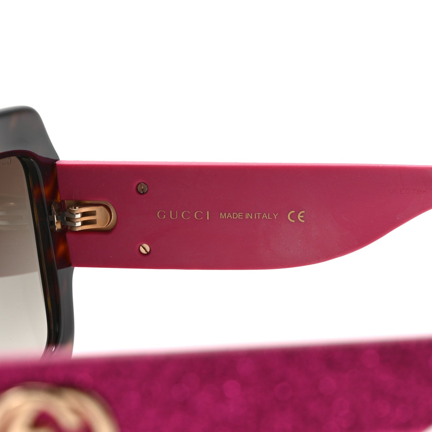 Square Frame GG0102S Sunglasses Glitter Pink Multi