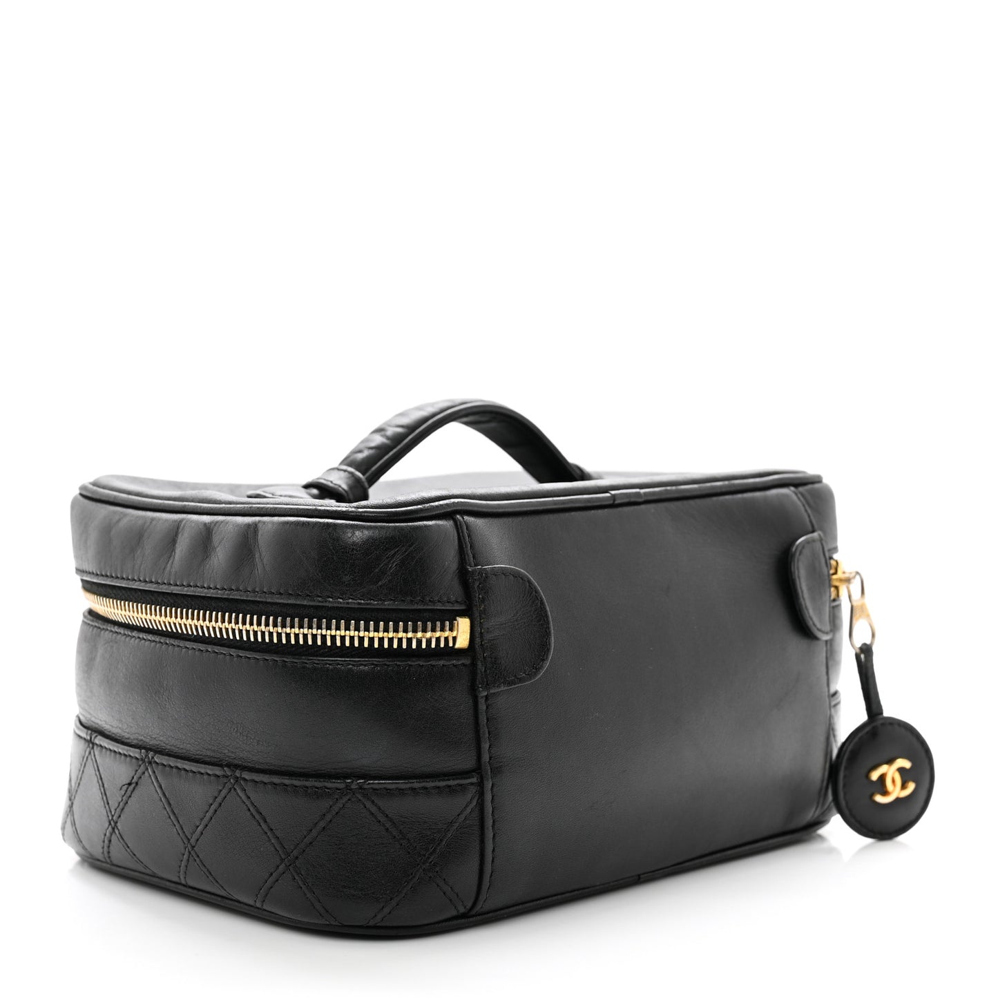 Lambskin Vanity Cosmetic Case Black