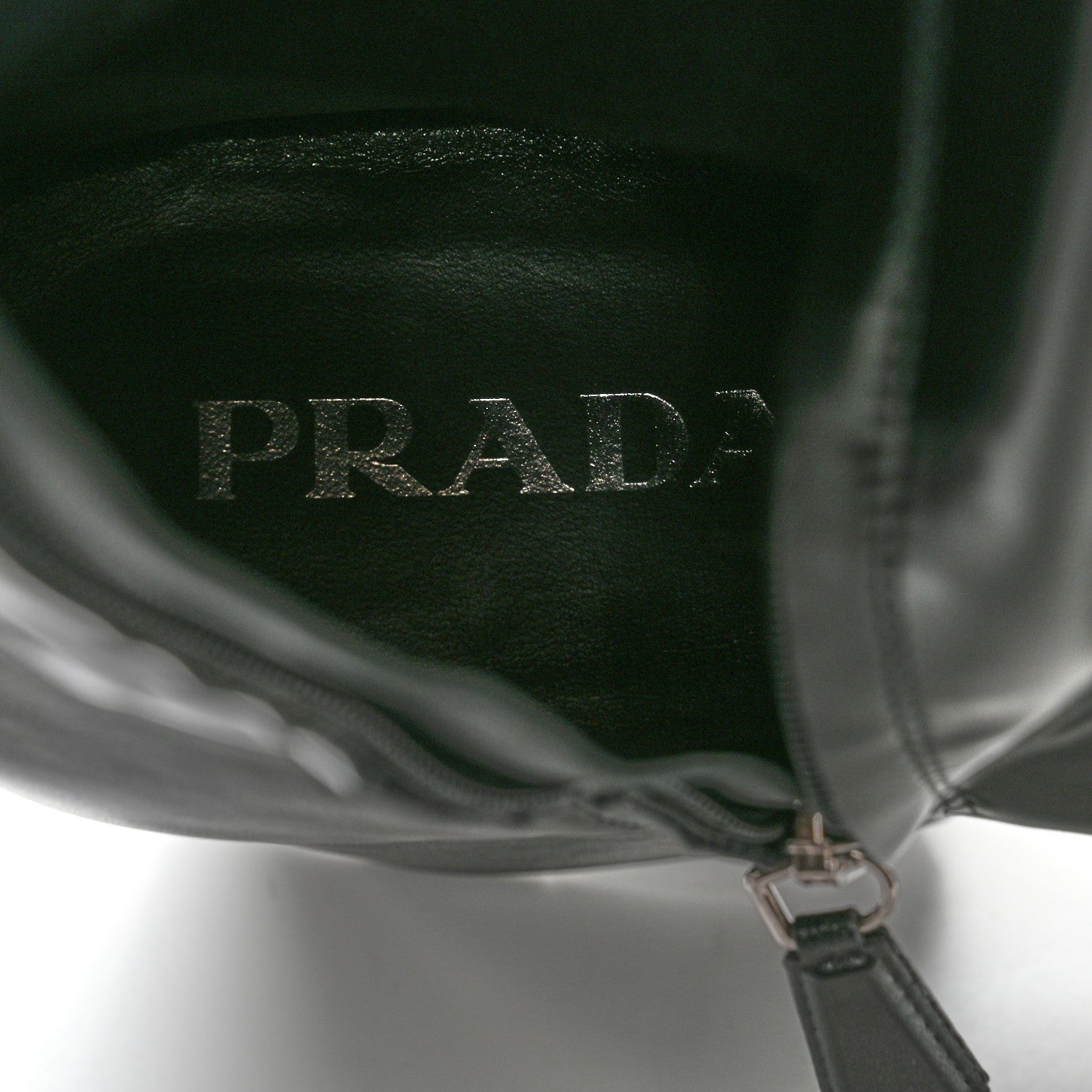 Prada Nappa Tech Logo Over the Knee 70mm Platform Boots 38.5 Black 7 of 11