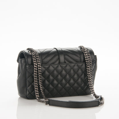 Saint Laurent Sheepskin Tri-Quilt Monogram Medium College Bag Black 3 of 8