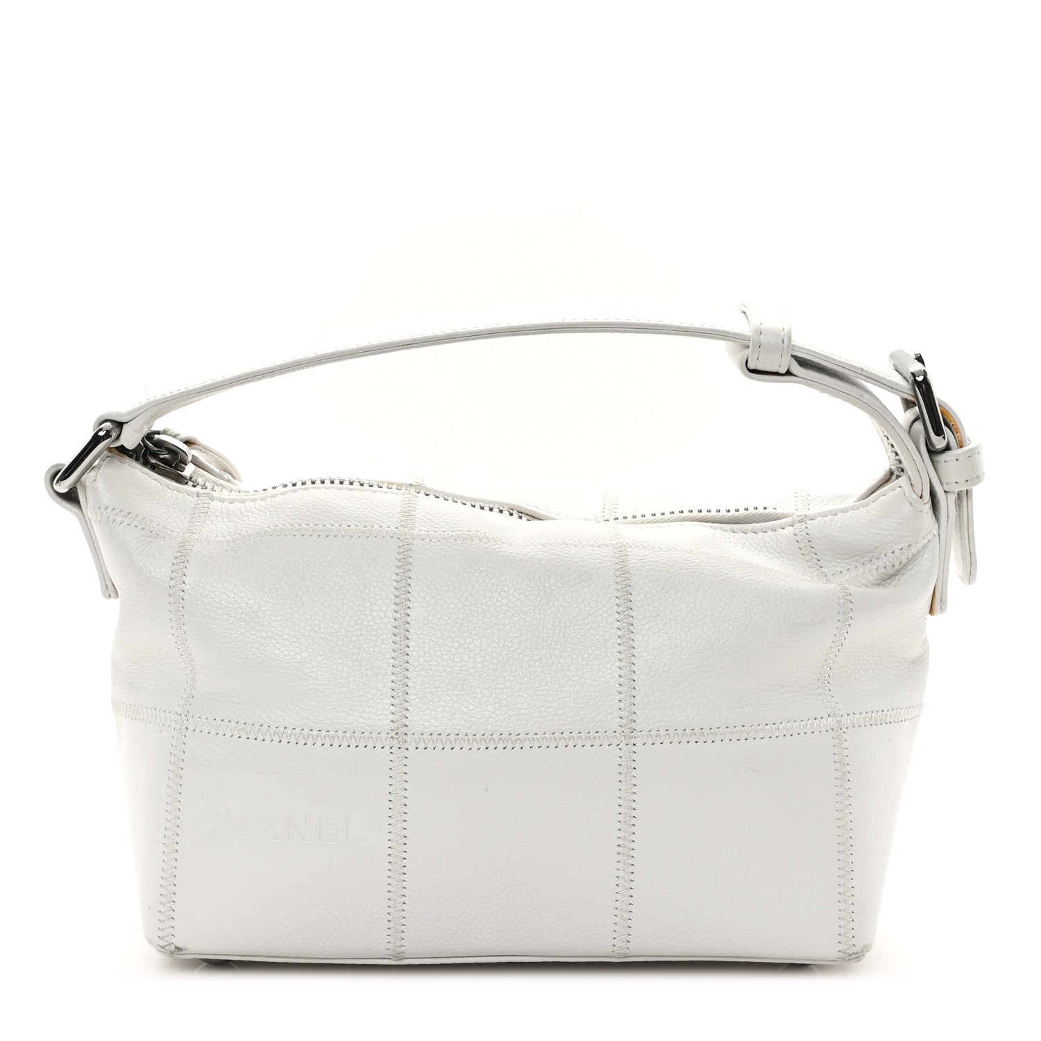 Chanel Caviar Square Stitched Bag White 1 of 14