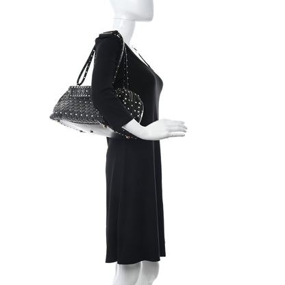 Valentino Garavani Lambskin Rockstud Spike Duffle Bag Black 2 of 11