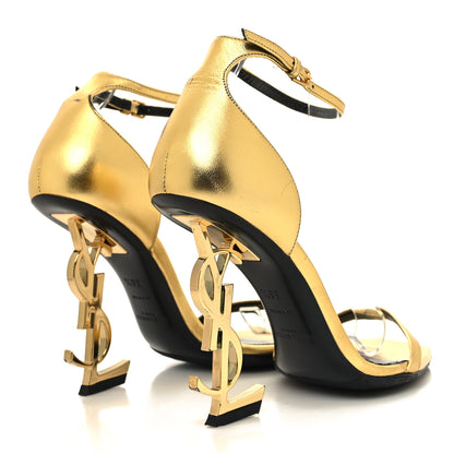 Saint Laurent Metallic Lambskin Opyum 110 Sandals 36.5 Oro 4 of 10