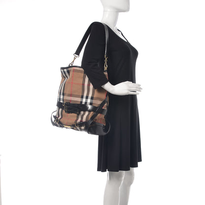 Burberry House Check Bridle Calfskin Medium Gosford Hobo Black 3 of 13