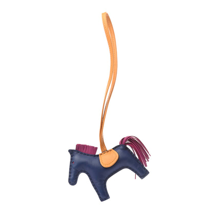 Hermes Milo Lambskin Grigri Rodeo Horse Bag Charm PM Bleu Saphir Rose Pourpre Bouton D'Or 1 of 4
