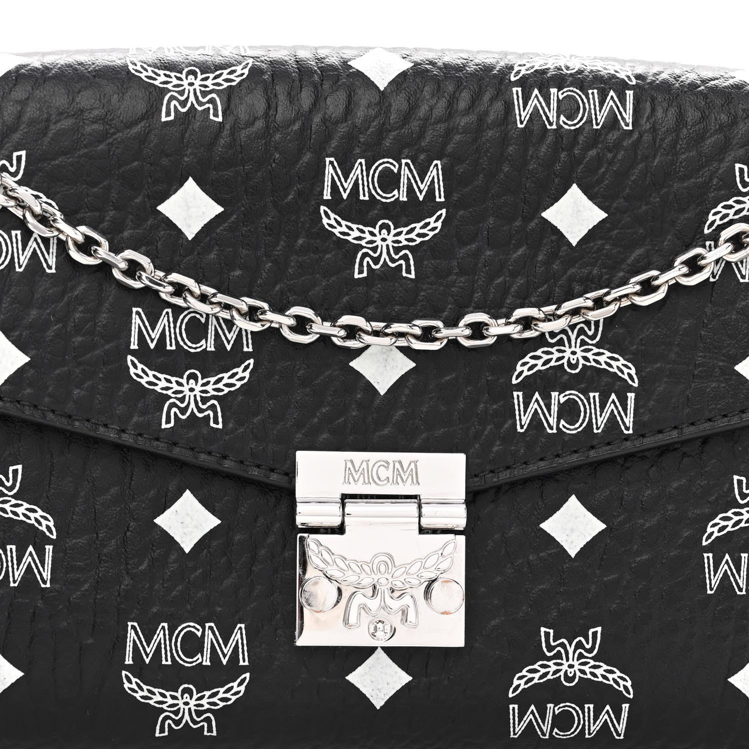 MCM Visetos Monogram Medium Millie Crossbody Bag Black 7 of 9