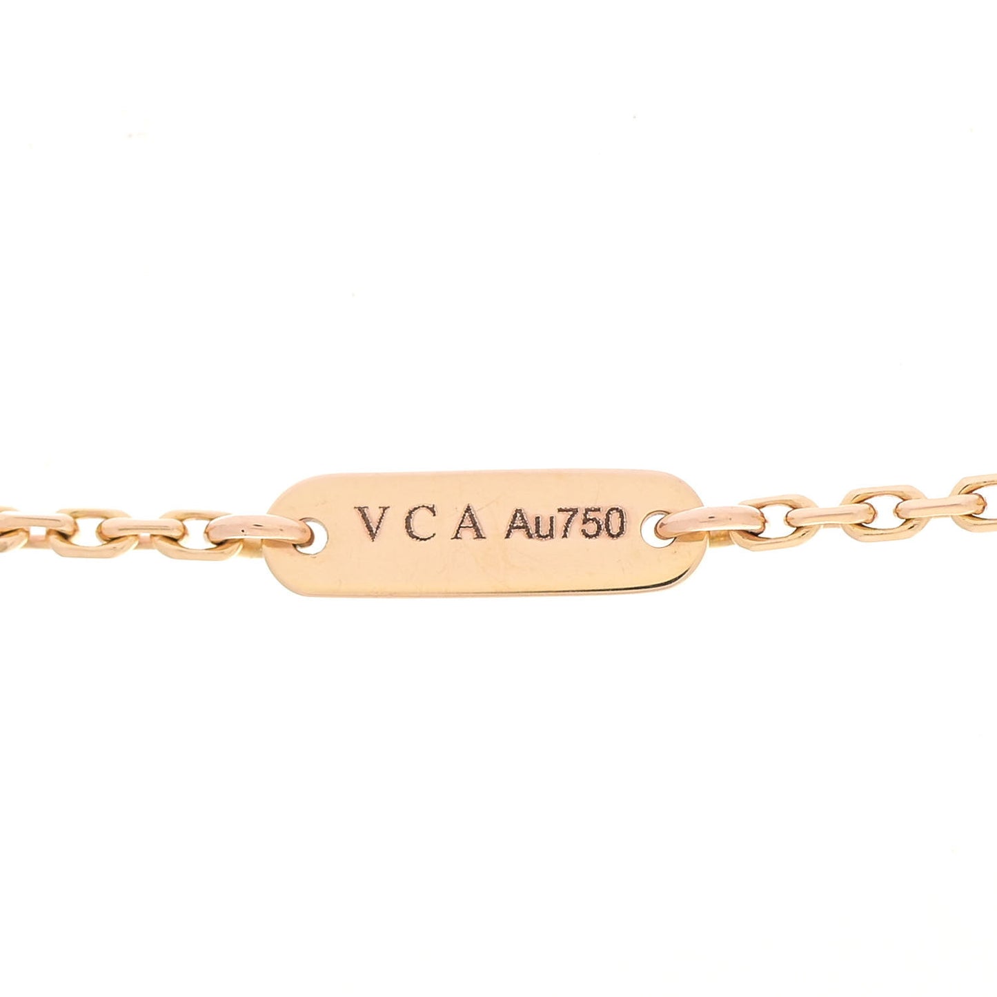 18K Rose Gold Diamond Grey Mother of Pearl Vintage Alhambra Pendant Necklace