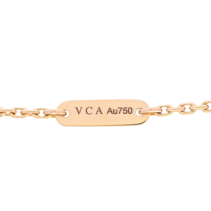 Van Cleef & Arpels 18K Rose Gold Diamond Grey Mother of Pearl Vintage Alhambra Pendant Necklace 5 of 7