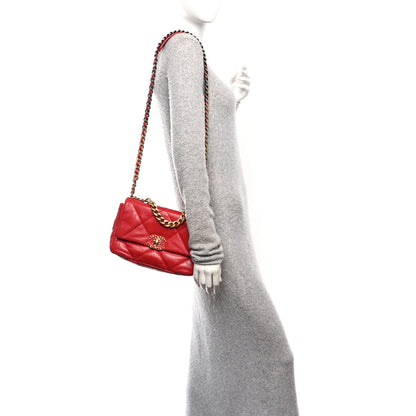 Chanel Lambskin Quilted Medium Chanel 19 Flap Red 2 of 10