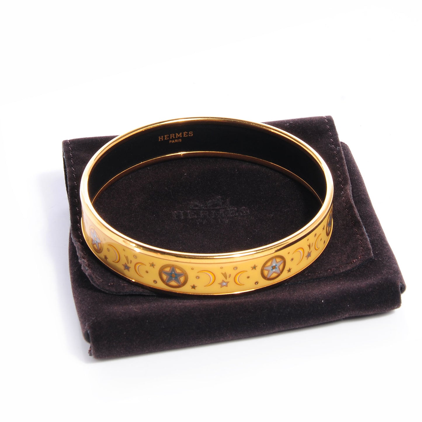 Enamel Printed Medium Moon Stars Bracelet 70 Yellow