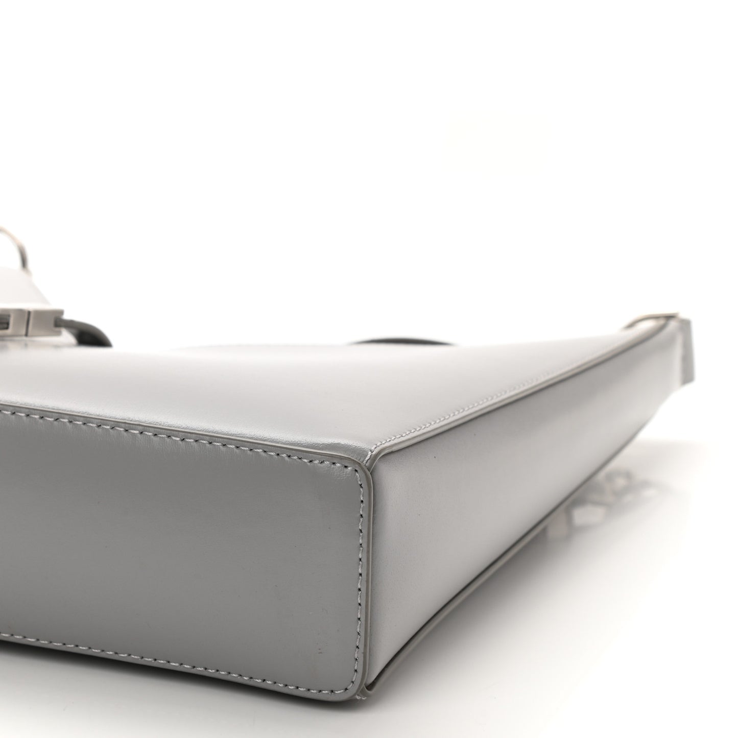 Box Calfskin Small Cut Out Shoulder Bag Cloud Grey