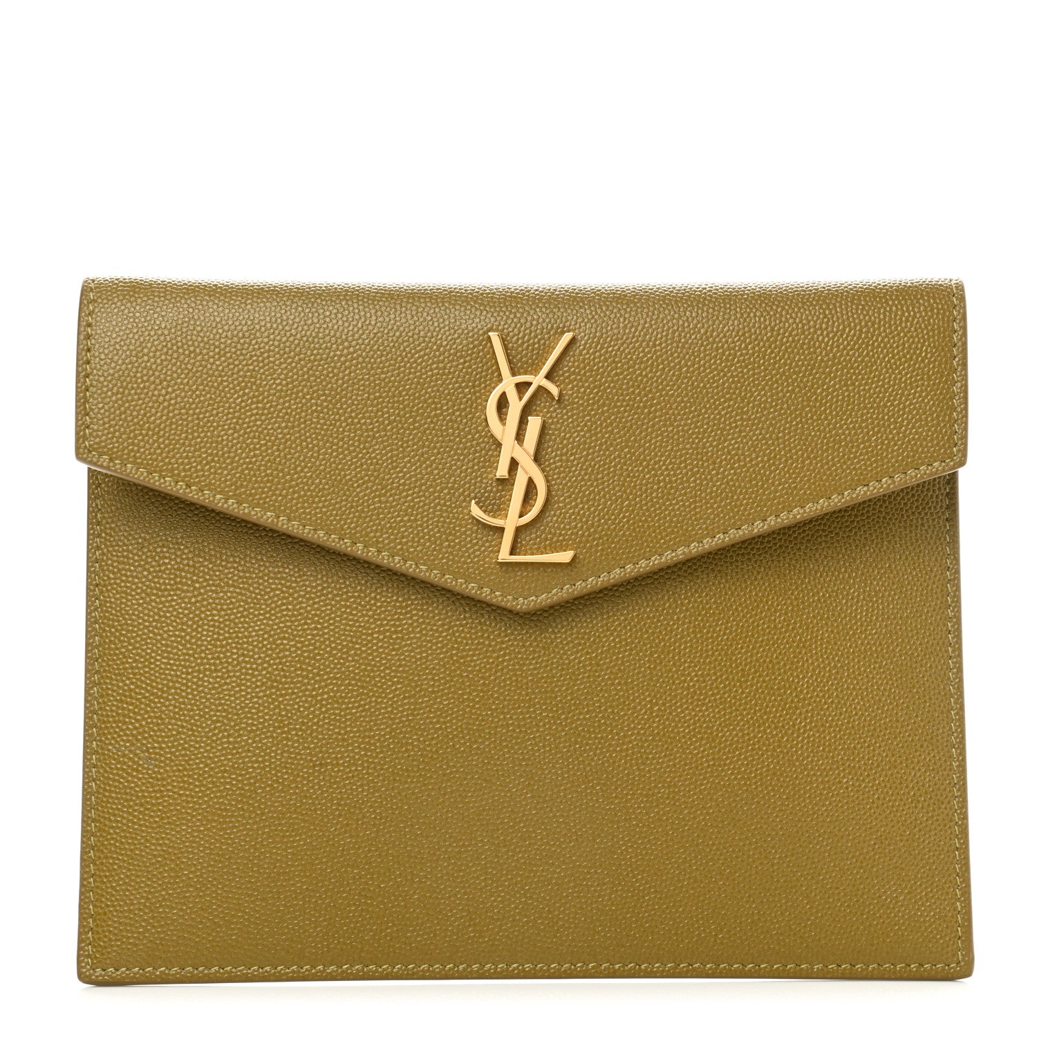 Saint Laurent Grain De Poudre Uptown Baby Pouch Olive 1 of 8
