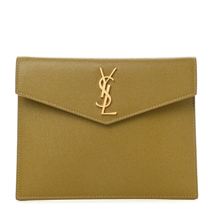 Saint Laurent Grain De Poudre Uptown Baby Pouch Olive 1 of 8