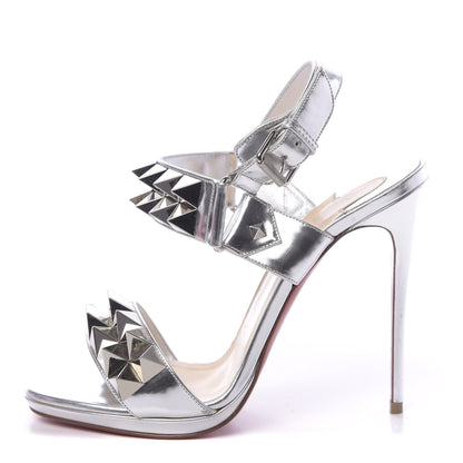 Christian Louboutin Specchio Miziggoo Spiked 120 Pumps 38 Silver 1 of 10