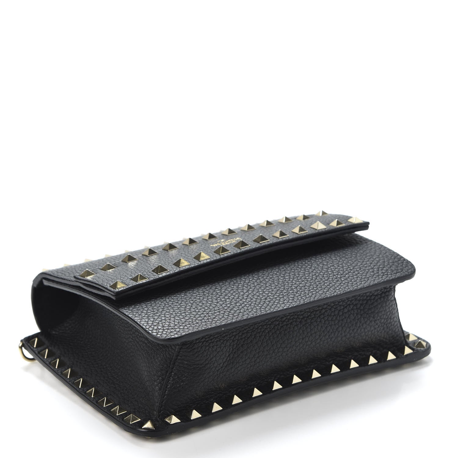 Valentino Garavani Pebbled Calfskin Rockstud Side Slip Crossbody Black 3 of 8