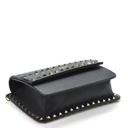 Valentino Garavani Pebbled Calfskin Rockstud Side Slip Crossbody Black 3 of 8