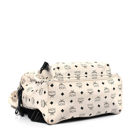 MCM Visetos Crown Stud Medium Stark Backpack White 3 of 14