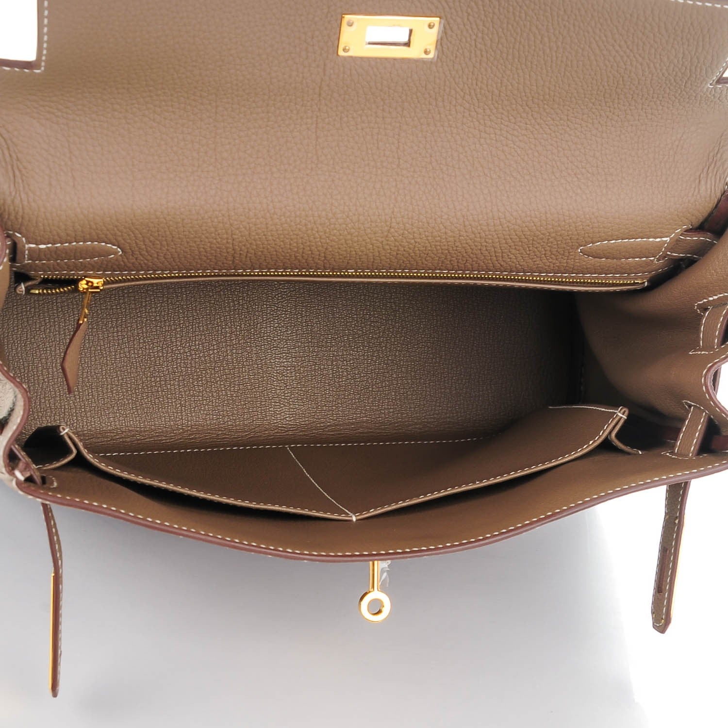 Hermes Togo Kelly Retourne 32 Etoupe 11 of 22