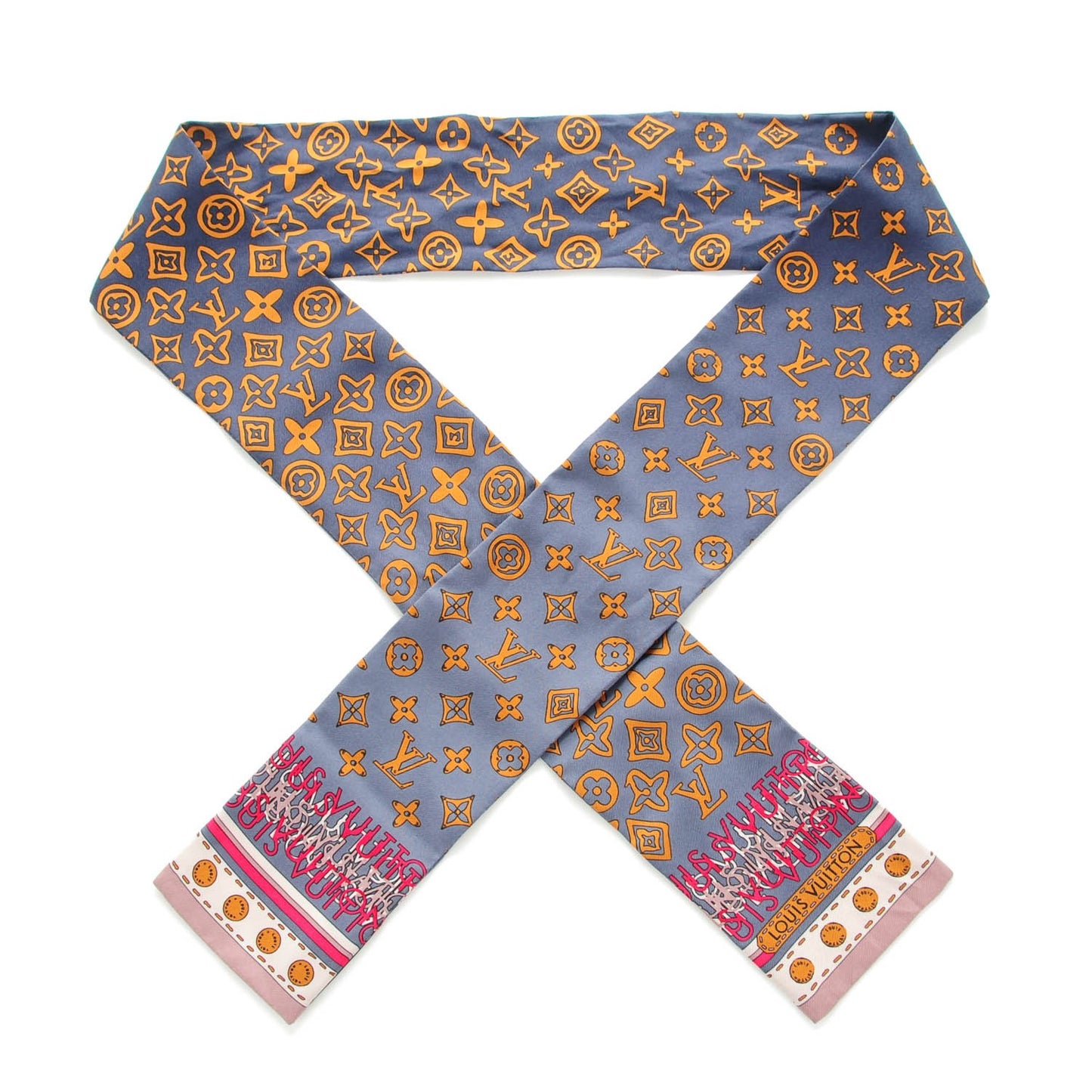 Silk Monogram Map Bandeau Quetsche