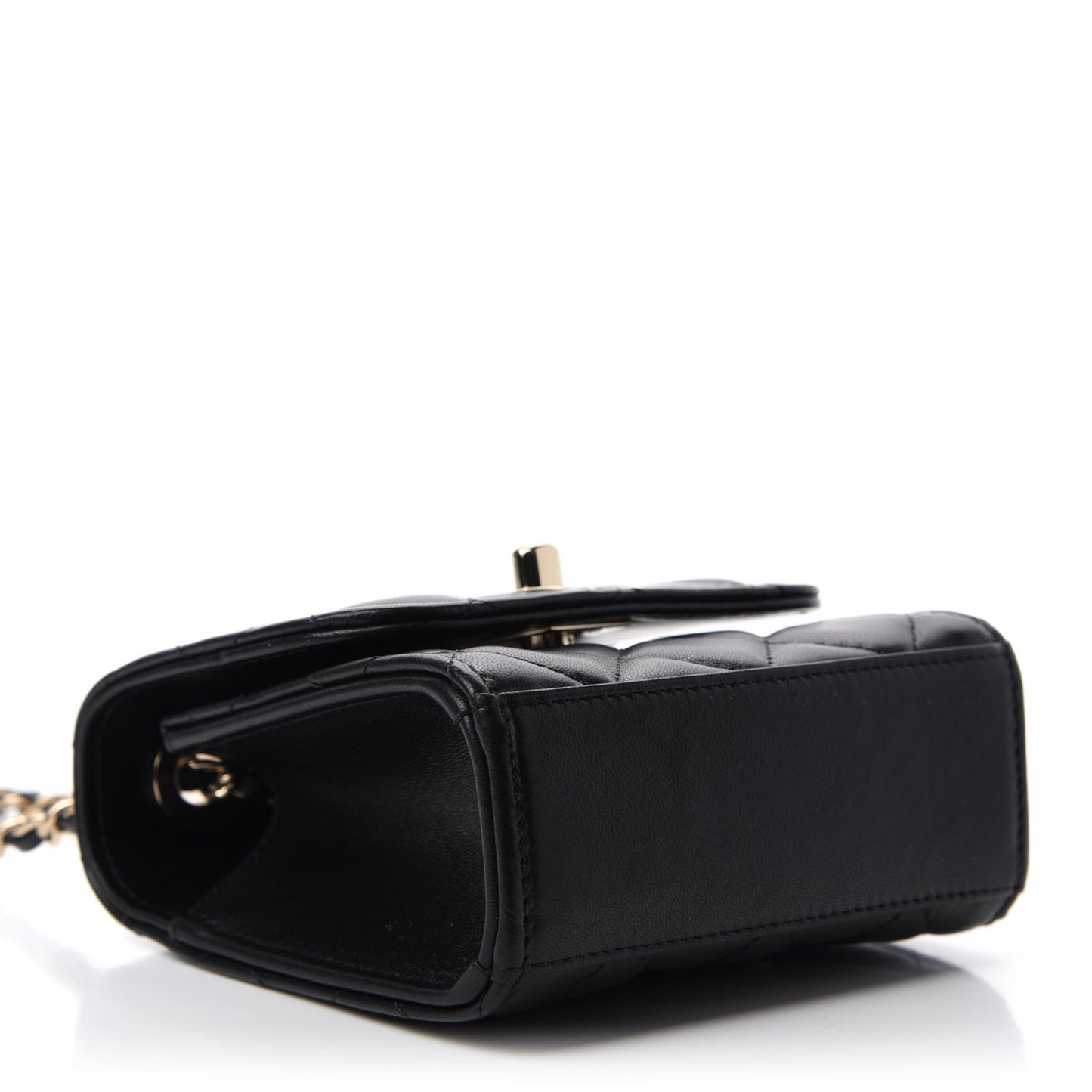 Lambskin Quilted Mini Trendy CC Chain Wallet Black