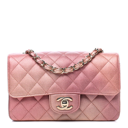 Chanel Metallic Lambskin Quilted Ombre Mini Rectangular Flap Pink 1 of 6