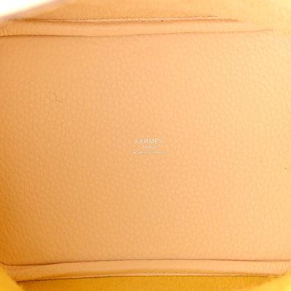 Hermes Taurillon Clemence Casaque Picotin Lock 18 PM Lime Nata 5 of 13