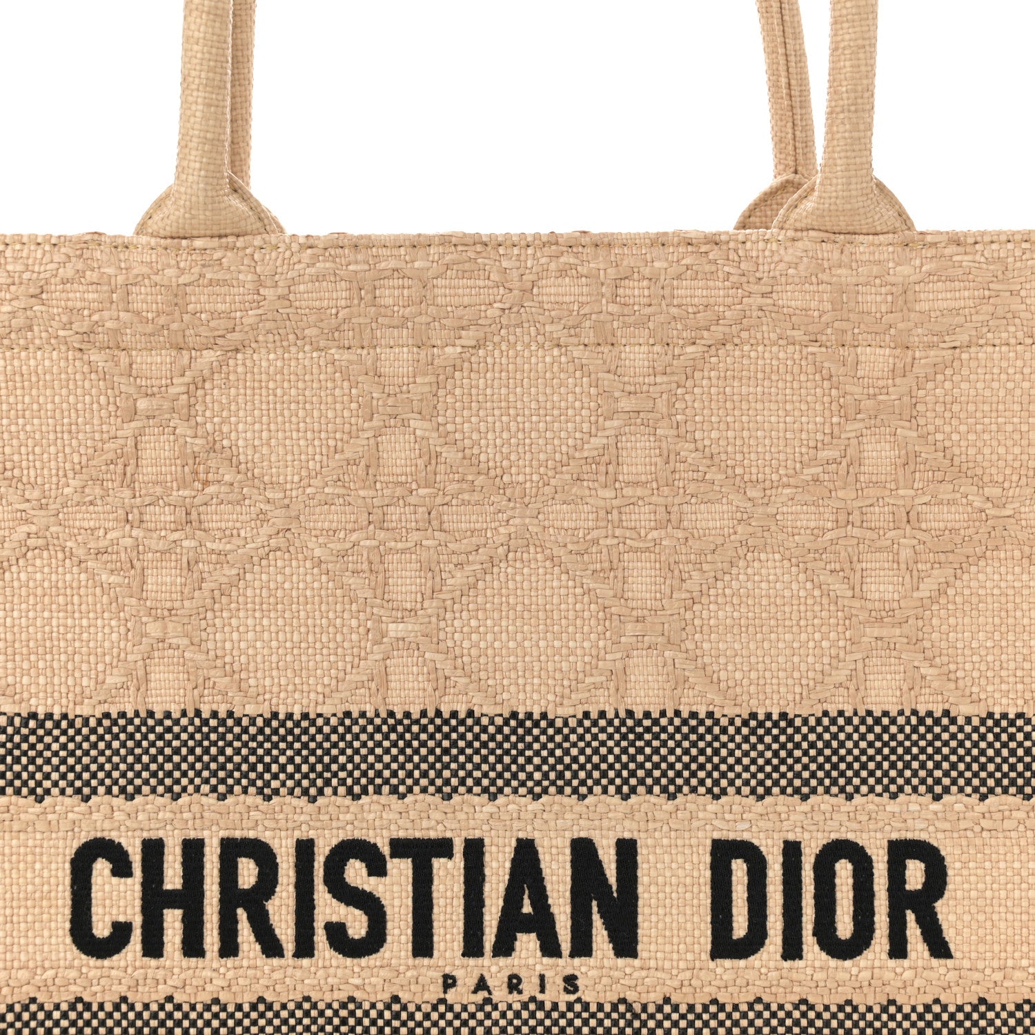 Christian Dior Raffia Cannage Large Book Tote Natural 1623940