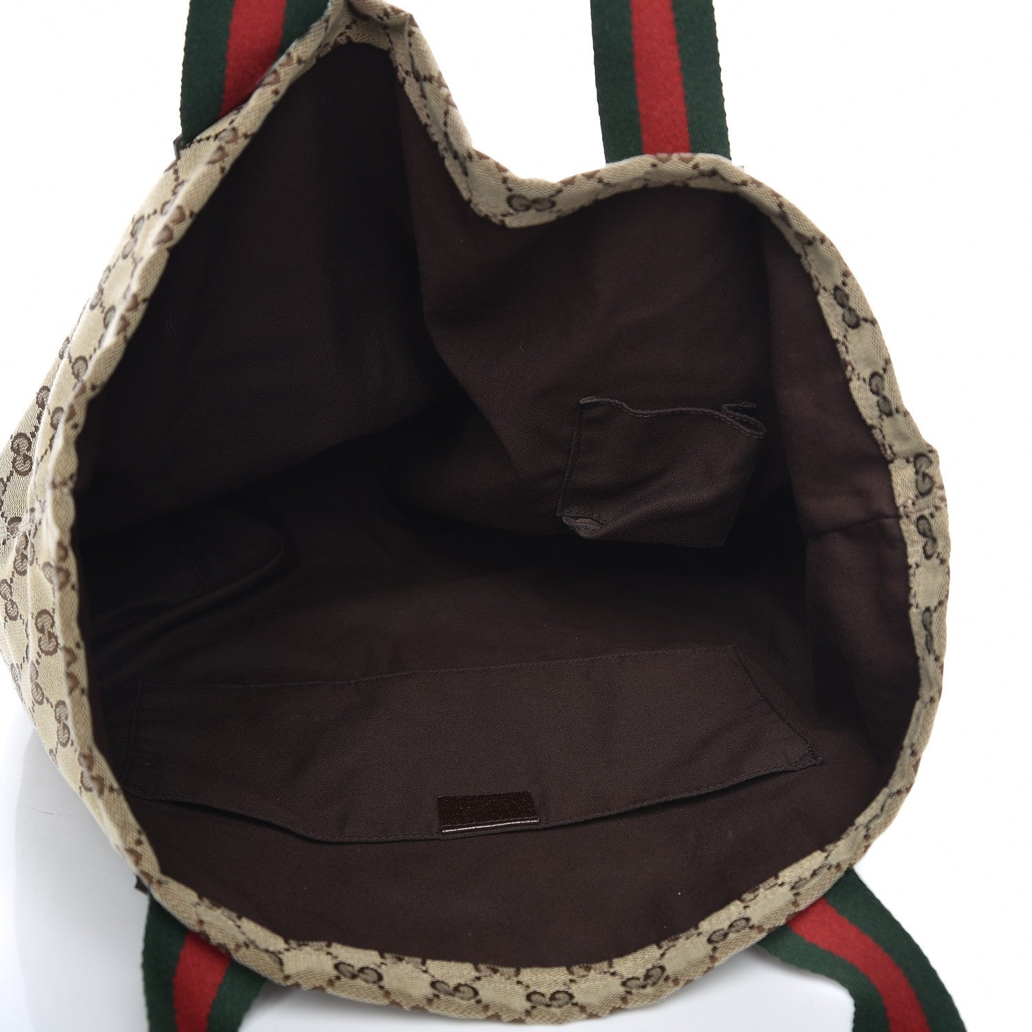 Gucci GG Monogram Medium Web Handle Vertical Tote Dark Brown 5 of 10