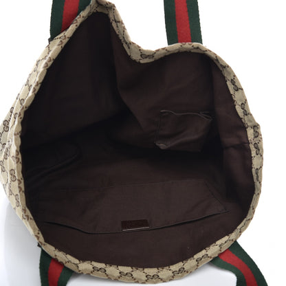 Gucci GG Monogram Medium Web Handle Vertical Tote Dark Brown 5 of 10