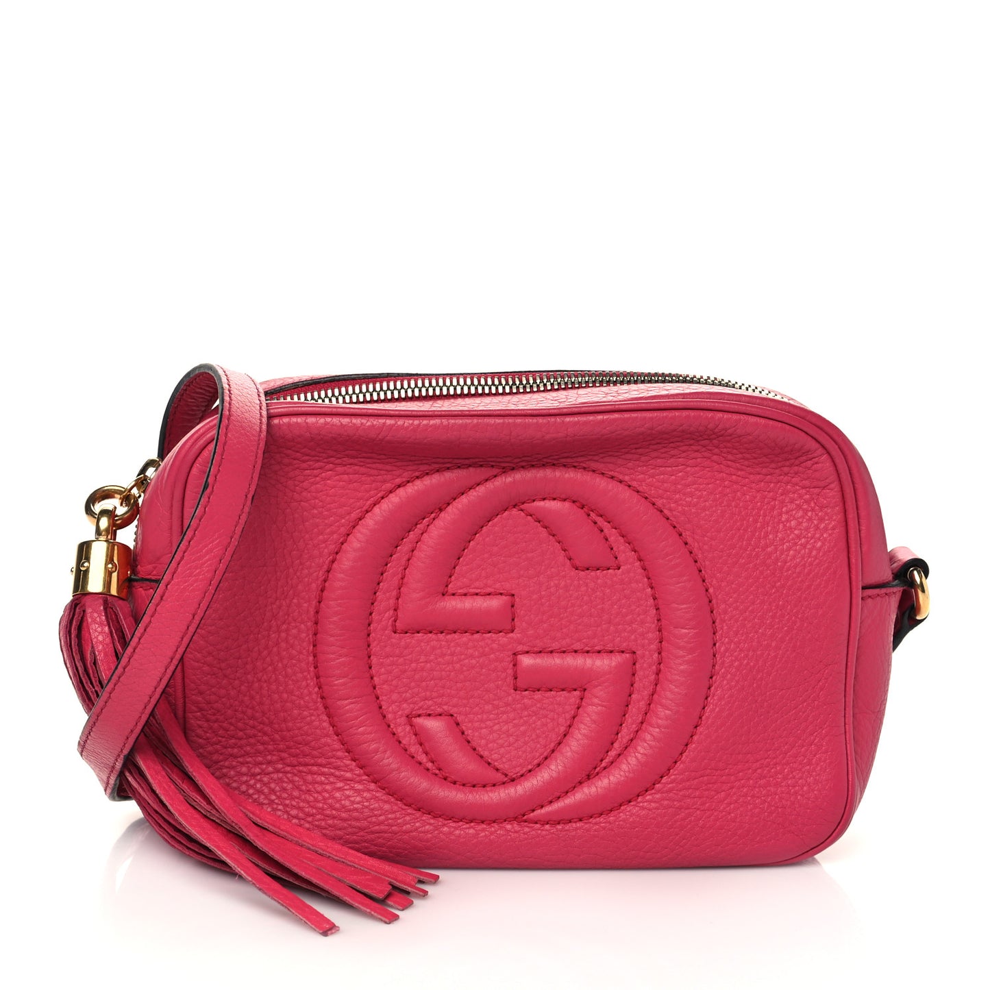 Pebbled Calfskin Small Soho Disco Bag Pink