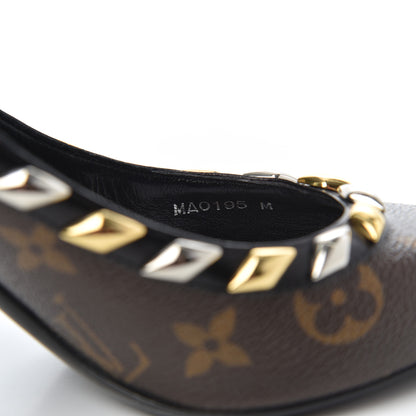 Louis Vuitton Calfskin Monogram Eldorado Pumps 38 Cacao 8 of 12