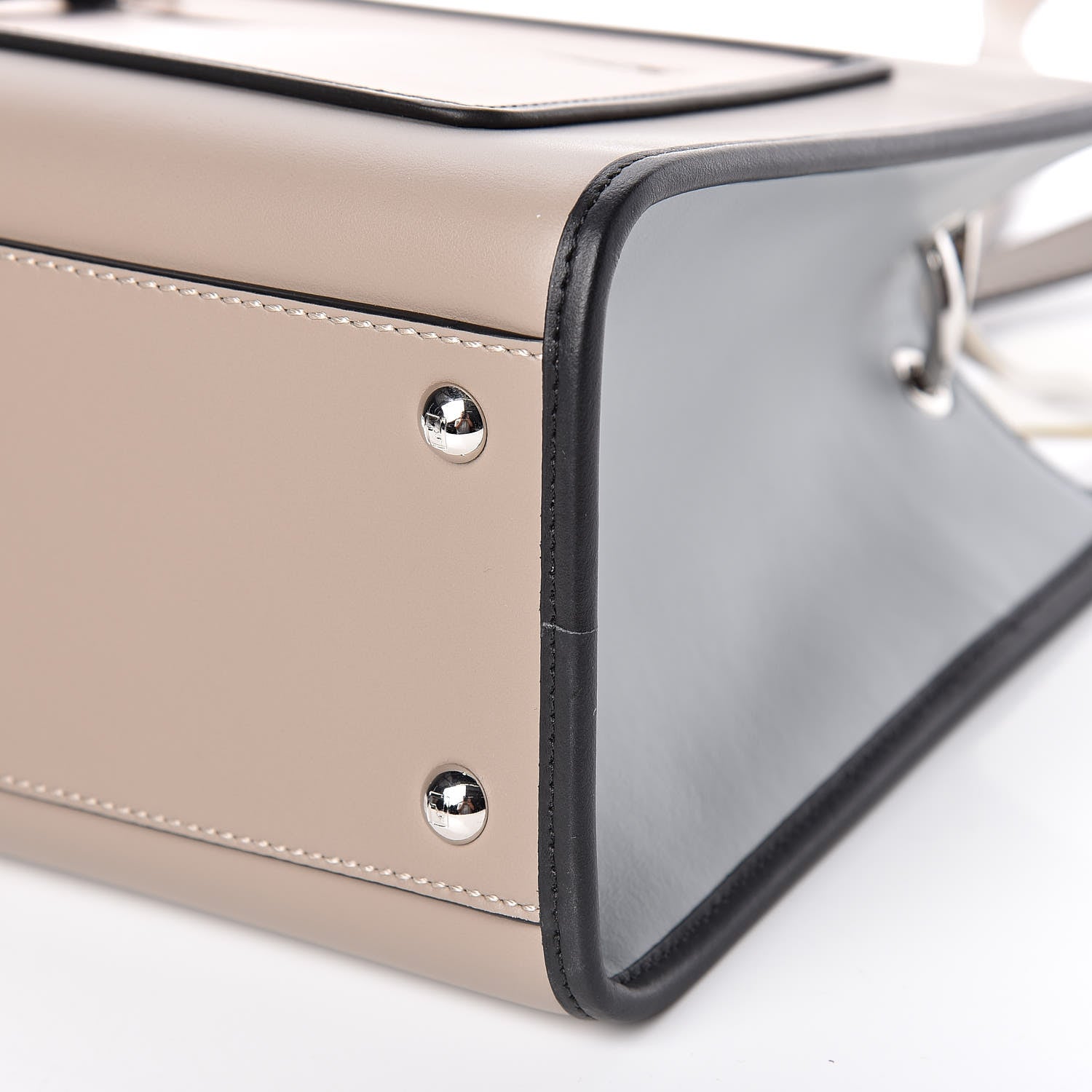 Fendi Vitello Century F is Fendi Small Runaway Satchel Tortora Soap Grigio Perla Burro Black 9 of 9