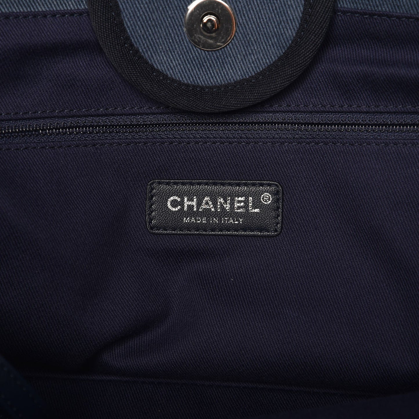Canvas Sequin Large Deauville Tote Navy