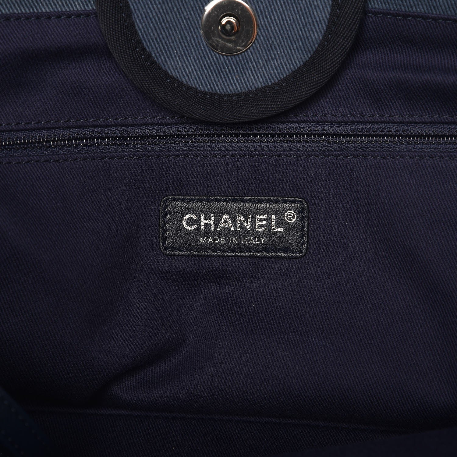 Chanel Canvas Sequin Large Deauville Tote Navy 7 of 9