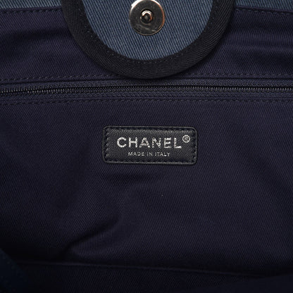 Chanel Canvas Sequin Large Deauville Tote Navy 7 of 9