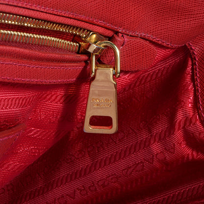 Prada Saffiano Lux Large Double Zip Tote Fuoco 8 of 12