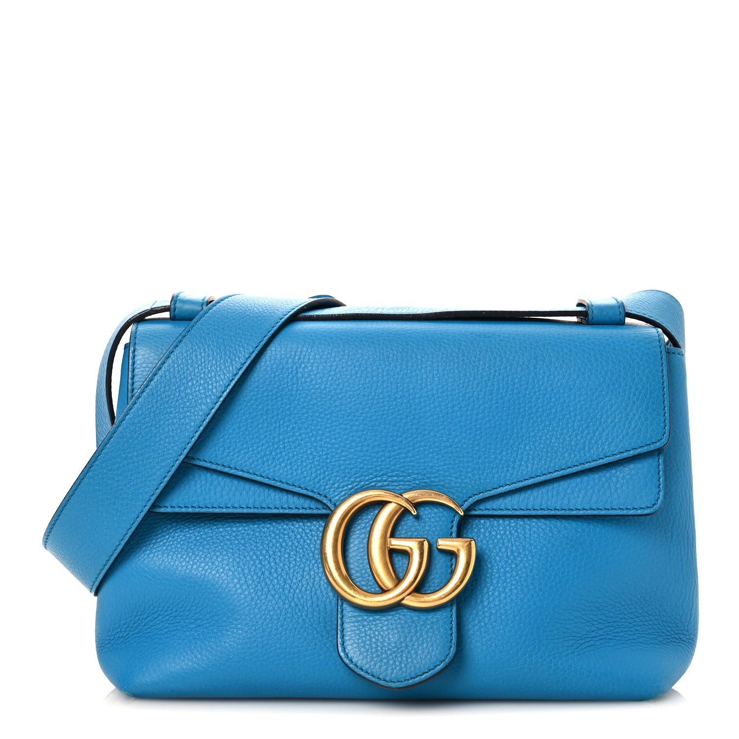 Gucci Cellarius Calfskin GG Marmont Shoulder Bag Turquoise 1 of 14
