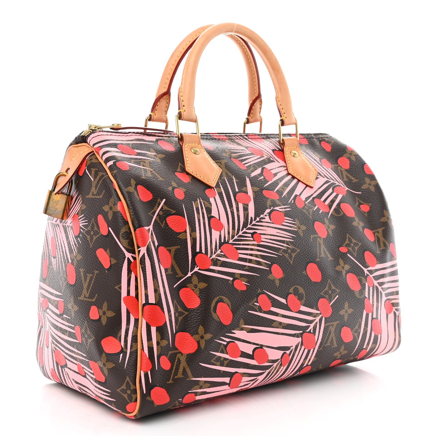 Monogram Jungle Dots Speedy 30 Sugar Pink Poppy