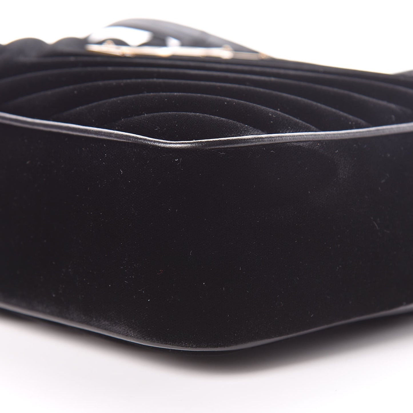 Velvet Matelasse Monogram Lou Camera Bag Black